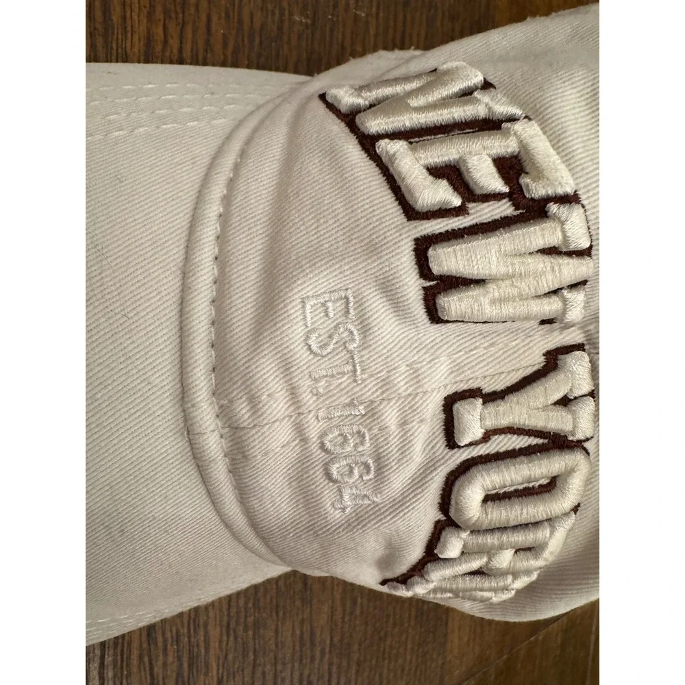 Torkia Apparel New York Est 1664 Baseball Cap Hat Cream Brown Adjustable Strap